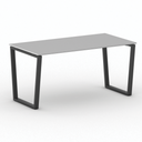 Konferenztisch PRIMO IMPRESS 160x80 cm, schwarzes Metallgestell, grau