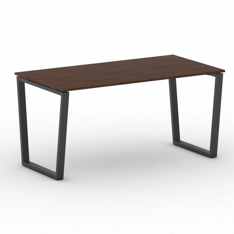 B2B Partner Konferenztisch PRIMO IMPRESS 160x80 cm, schwarzes Metallgestell, Nussbaum