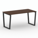 Konferenztisch PRIMO IMPRESS 160x80 cm, schwarzes Metallgestell, Nussbaum