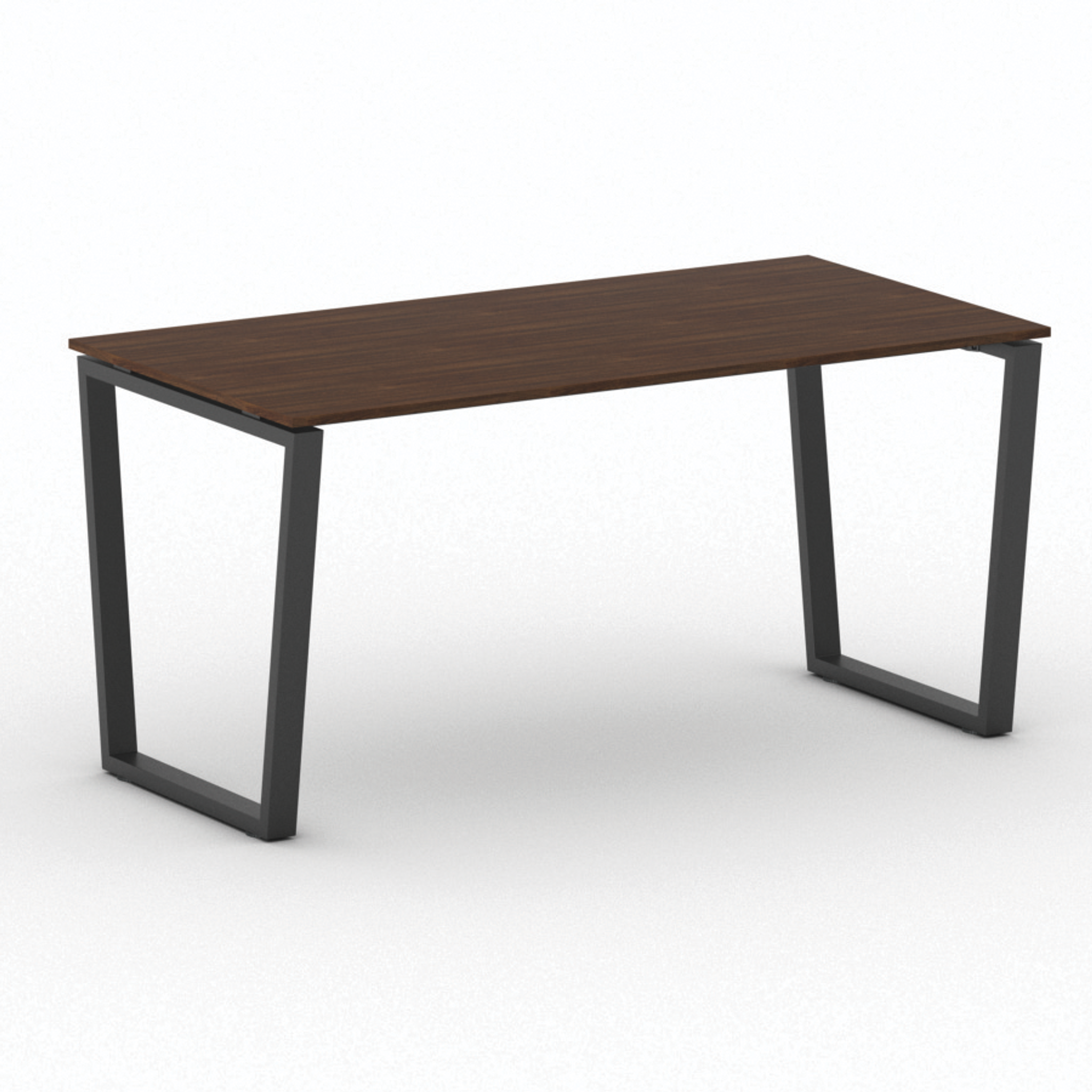 Konferenztisch PRIMO IMPRESS 160x80 cm, schwarzes Metallgestell, Nussbaum