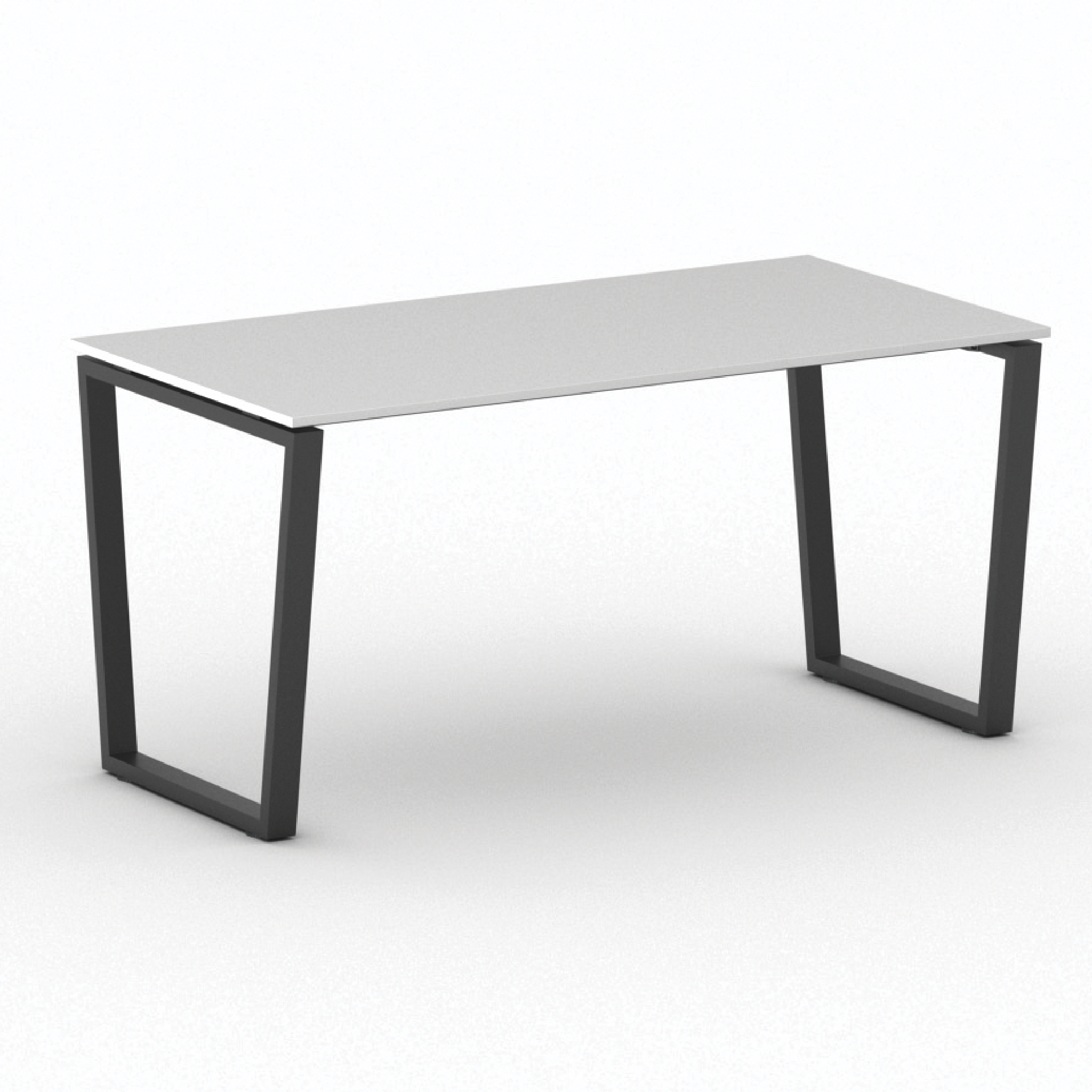 Konferenztisch PRIMO IMPRESS 160x80 cm, schwarzes Metallgestell, weiß