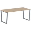 Konferenztisch PRIMO IMPRESS 180x90 cm, graues Metallgestell, Buche