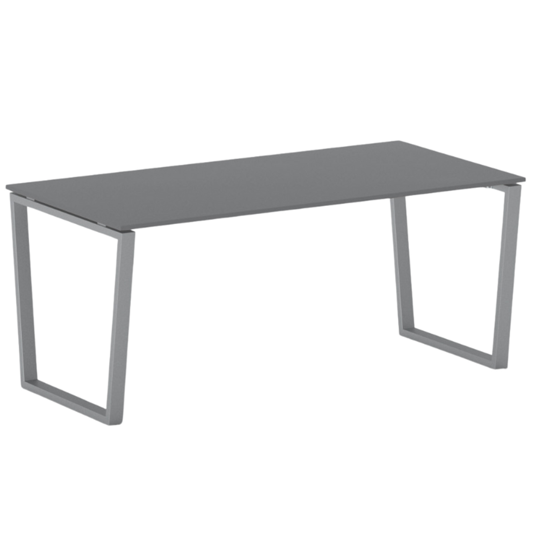 Konferenztisch PRIMO IMPRESS 180x90 cm, graues Metallgestell, Graphit