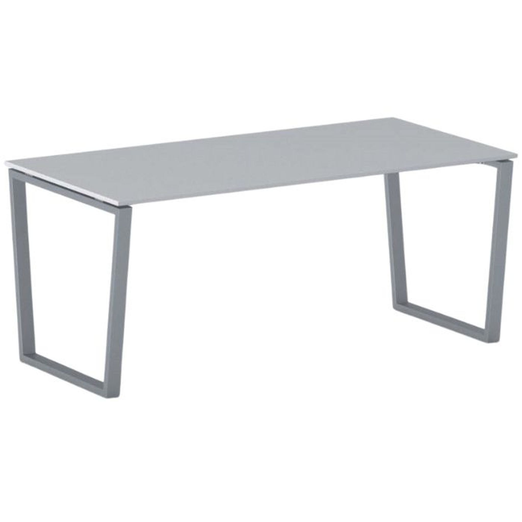 Konferenztisch PRIMO IMPRESS 180x90 cm, graues Metallgestell, grau