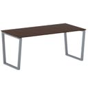 Konferenztisch PRIMO IMPRESS 180x90 cm, graues Metallgestell, Nussbaum