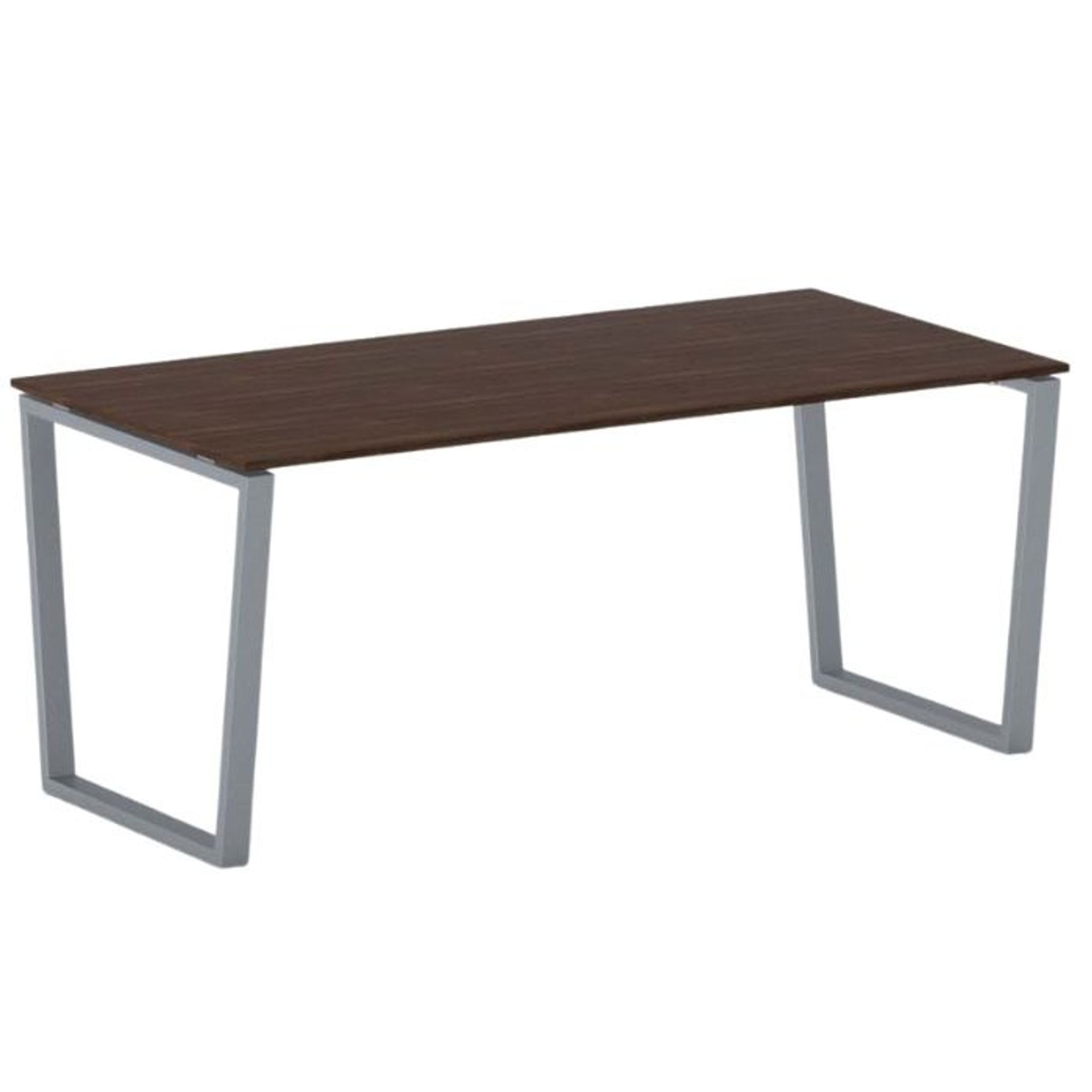 Konferenztisch PRIMO IMPRESS 180x90 cm, graues Metallgestell, Nussbaum