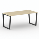 Konferenztisch PRIMO IMPRESS 180x90 cm, schwarzes Metallgestell, Birke