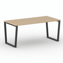 Konferenztisch PRIMO IMPRESS 180x90 cm, schwarzes Metallgestell, Buche