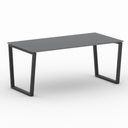 Konferenztisch PRIMO IMPRESS 180x90 cm, schwarzes Metallgestell, Graphit