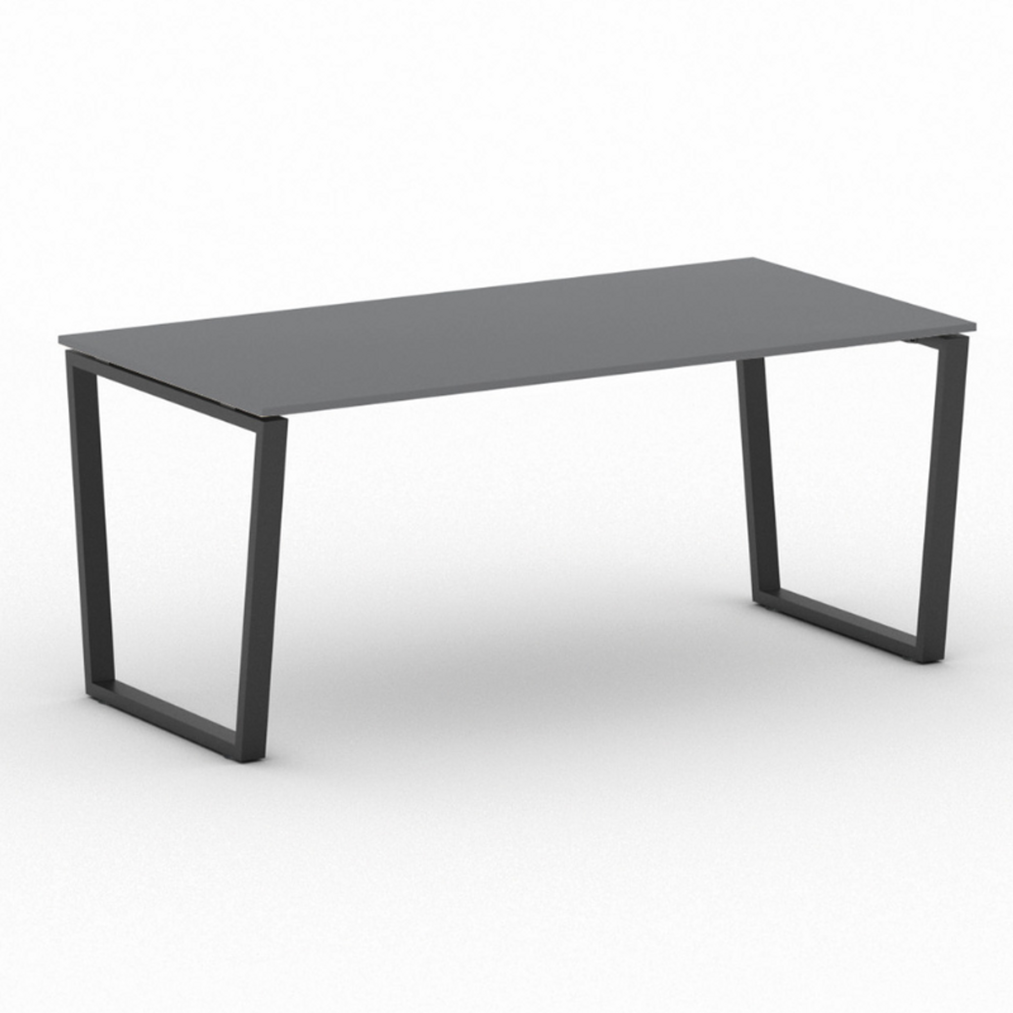 Konferenztisch PRIMO IMPRESS 180x90 cm, schwarzes Metallgestell, Graphit