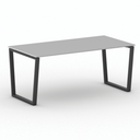 Konferenztisch PRIMO IMPRESS 180x90 cm, schwarzes Metallgestell, grau