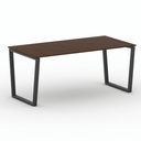 Konferenztisch PRIMO IMPRESS 180x90 cm, schwarzes Metallgestell, Nussbaum