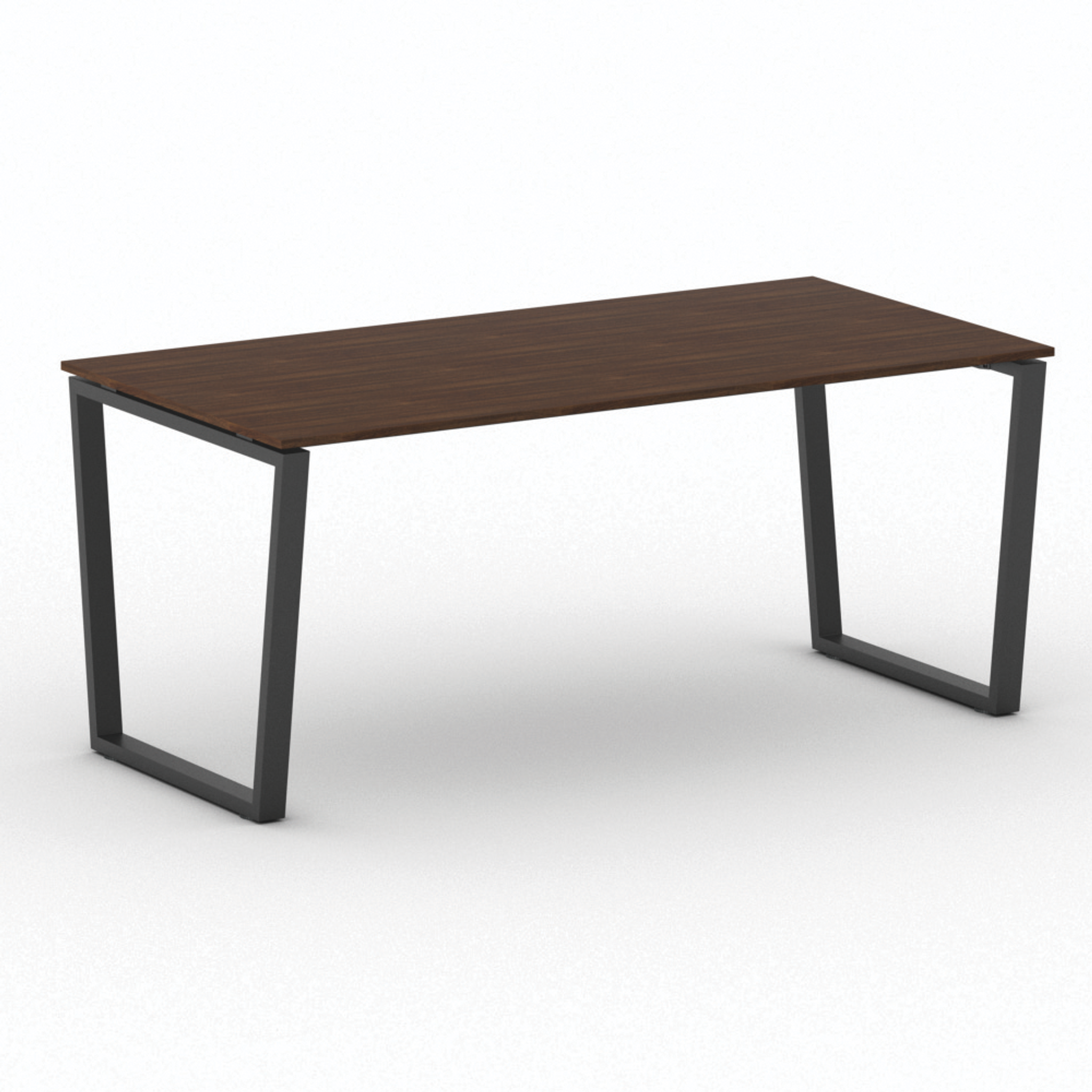 Konferenztisch PRIMO IMPRESS 180x90 cm, schwarzes Metallgestell, Nussbaum