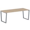 Konferenztisch PRIMO IMPRESS 200x90 cm, graues Metallgestell, Buche