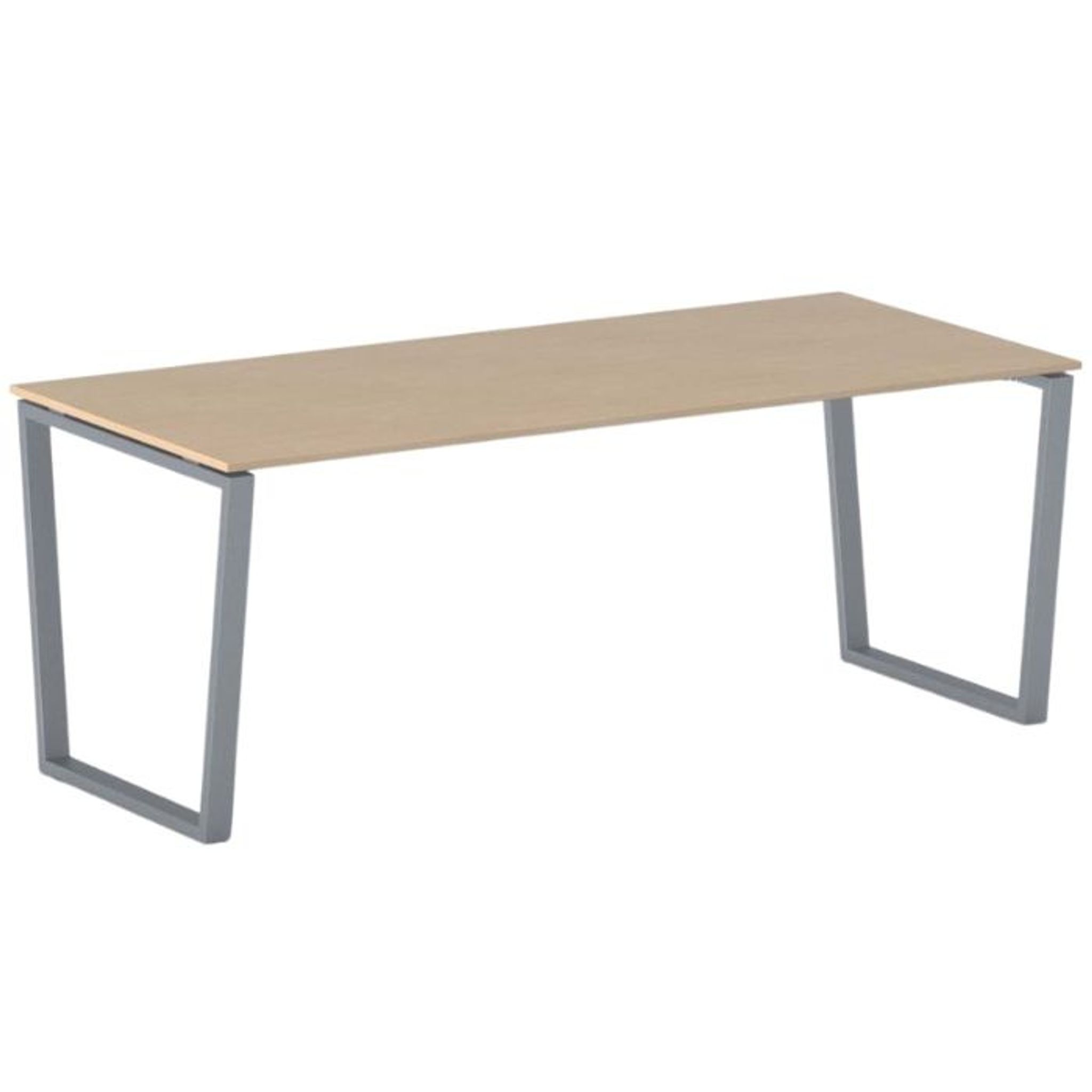 Konferenztisch PRIMO IMPRESS 200x90 cm, graues Metallgestell, Buche