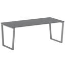 Konferenztisch PRIMO IMPRESS 200x90 cm, graues Metallgestell, Graphit