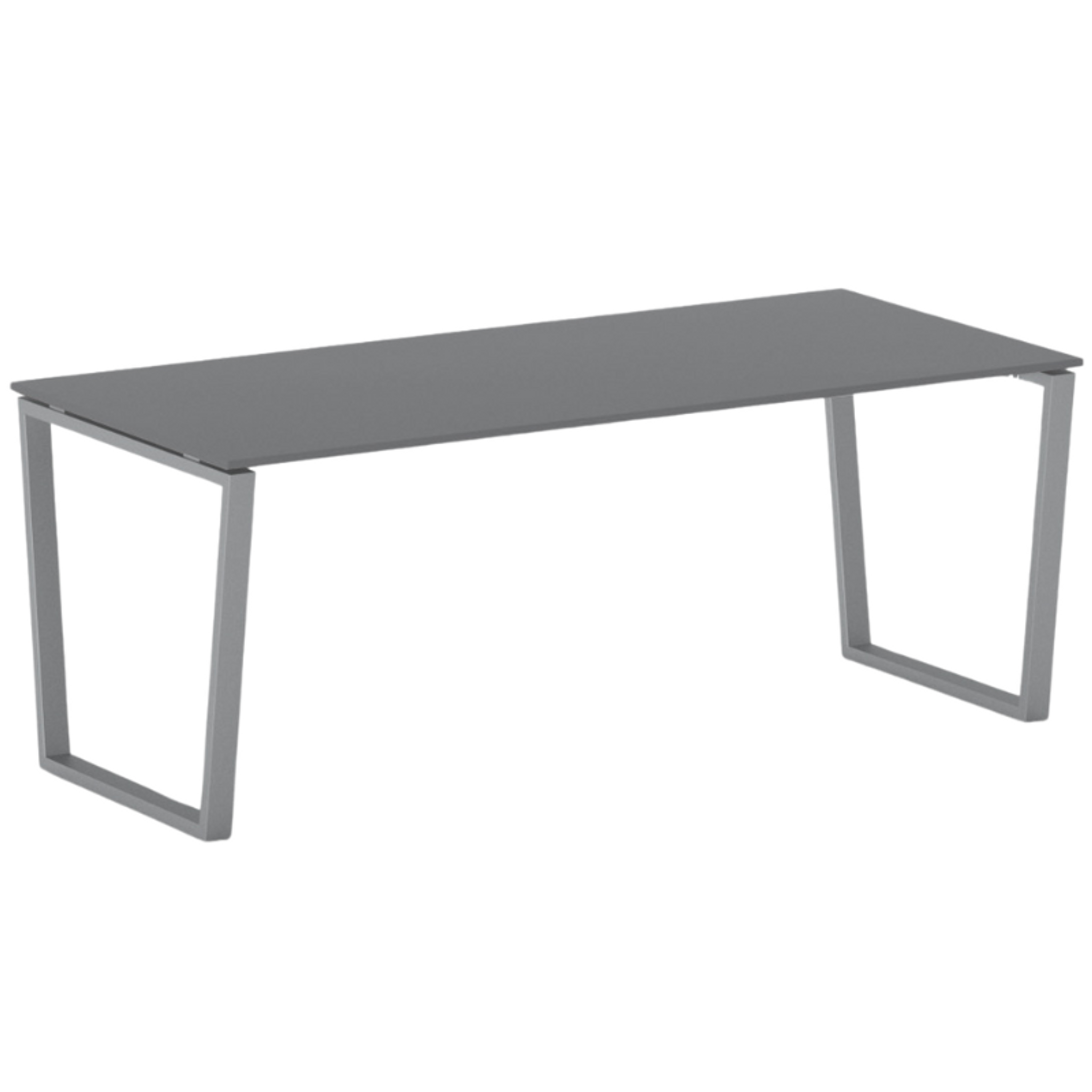 Konferenztisch PRIMO IMPRESS 200x90 cm, graues Metallgestell, Graphit