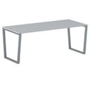 Konferenztisch PRIMO IMPRESS 200x90 cm, graues Metallgestell, grau