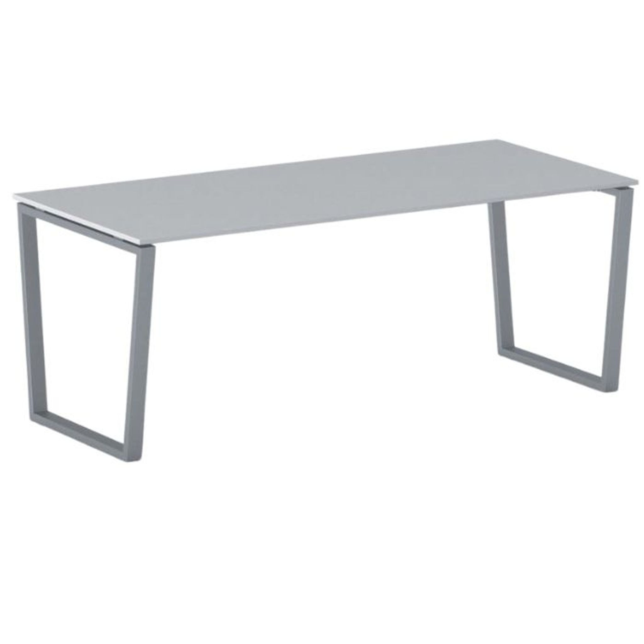 Konferenztisch PRIMO IMPRESS 200x90 cm, graues Metallgestell, grau