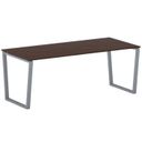 Konferenztisch PRIMO IMPRESS 200x90 cm, graues Metallgestell, Nussbaum