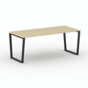 Konferenztisch PRIMO IMPRESS 200x90 cm, schwarzes Metallgestell, Birke