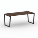 Konferenztisch PRIMO IMPRESS 200x90 cm, schwarzes Metallgestell, Nussbaum