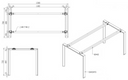Konferenztisch PRIMO INFINITY 160x80 cm, Eiche natur, graues Metallgestell