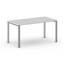 Konferenztisch PRIMO INFINITY 160x80 cm, graues Metallgestell, weiß