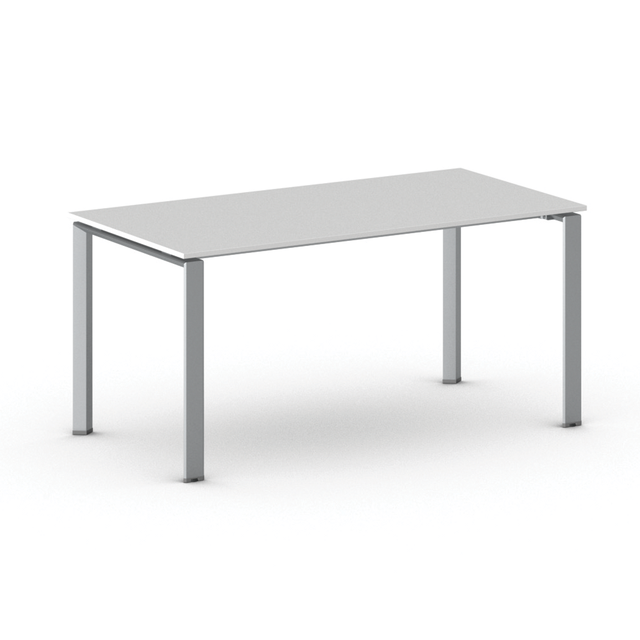 Konferenztisch PRIMO INFINITY 160x80 cm, graues Metallgestell, weiß