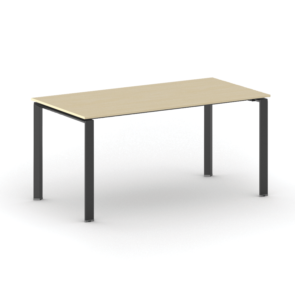 B2B Partner Konferenztisch PRIMO INFINITY 160x80 cm, schwarzes Metallgestell, Birke