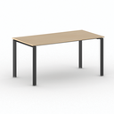 Konferenztisch PRIMO INFINITY 160x80 cm, schwarzes Metallgestell, Buche