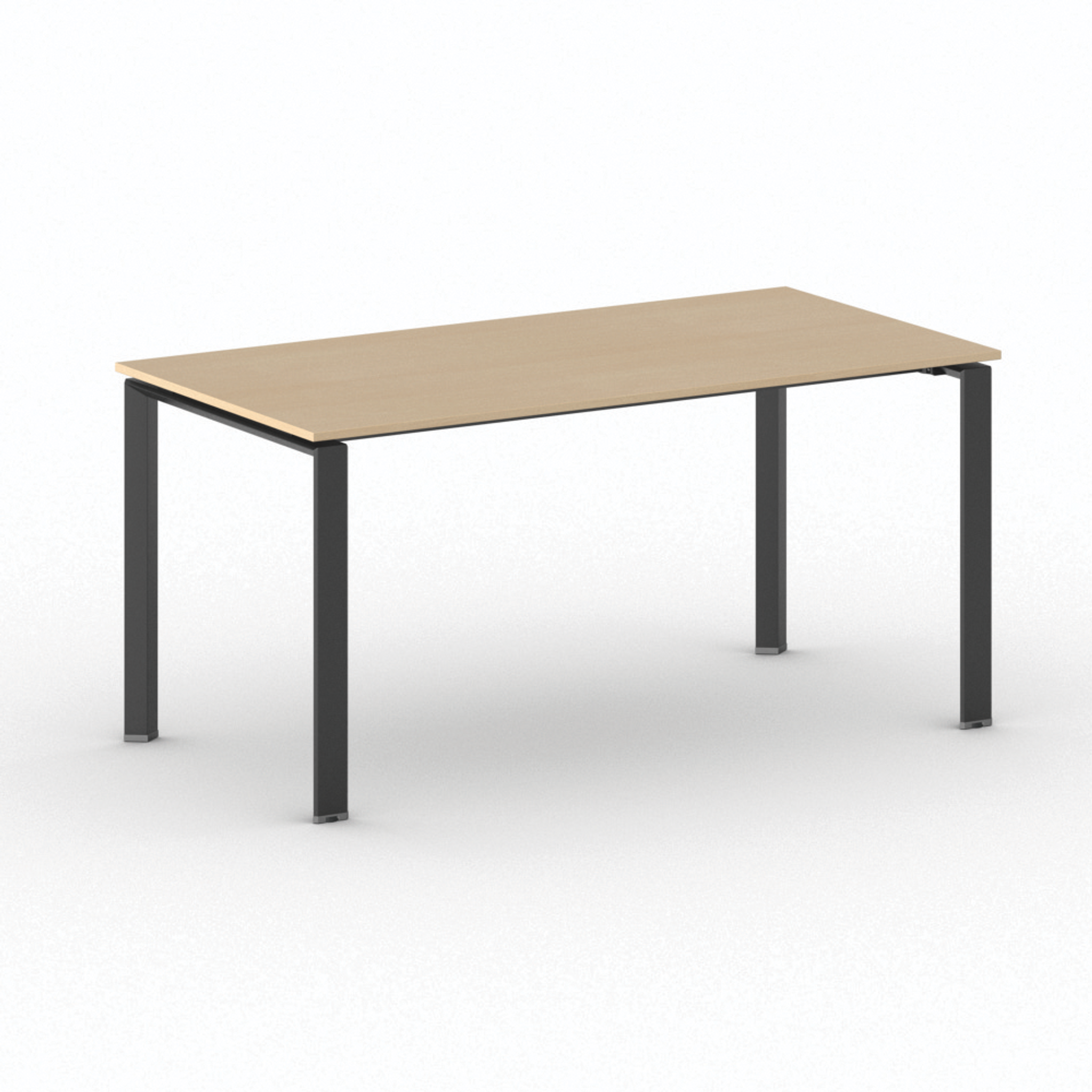 Konferenztisch PRIMO INFINITY 160x80 cm, schwarzes Metallgestell, Buche