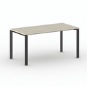 Konferenztisch PRIMO INFINITY 160x80 cm, schwarzes Metallgestell, Eiche natur
