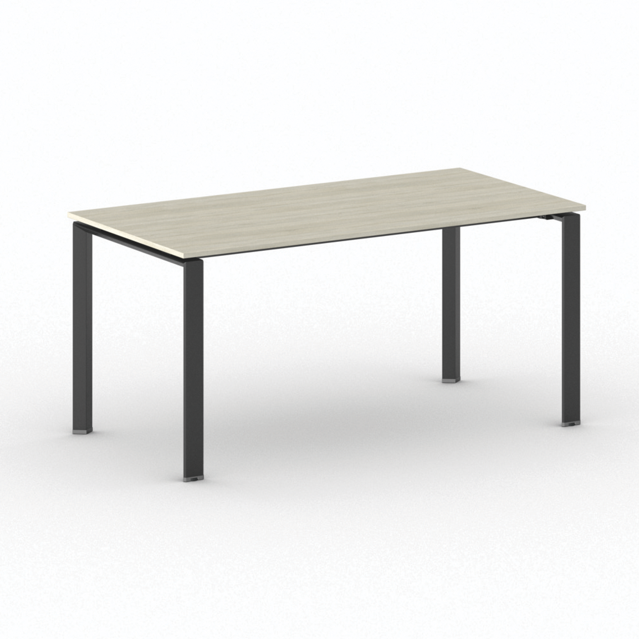 Konferenztisch PRIMO INFINITY 160x80 cm, schwarzes Metallgestell, Eiche natur