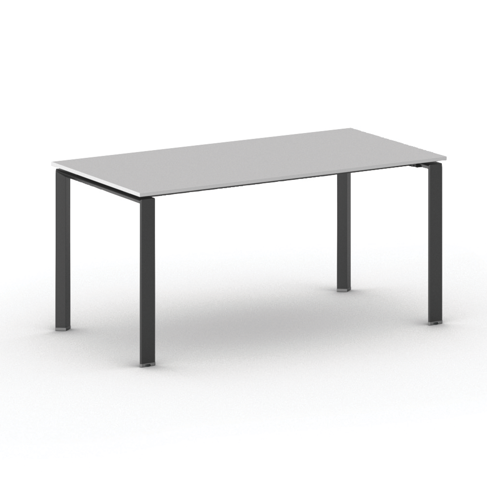 Konferenztisch PRIMO INFINITY 160x80 cm, schwarzes Metallgestell, grau