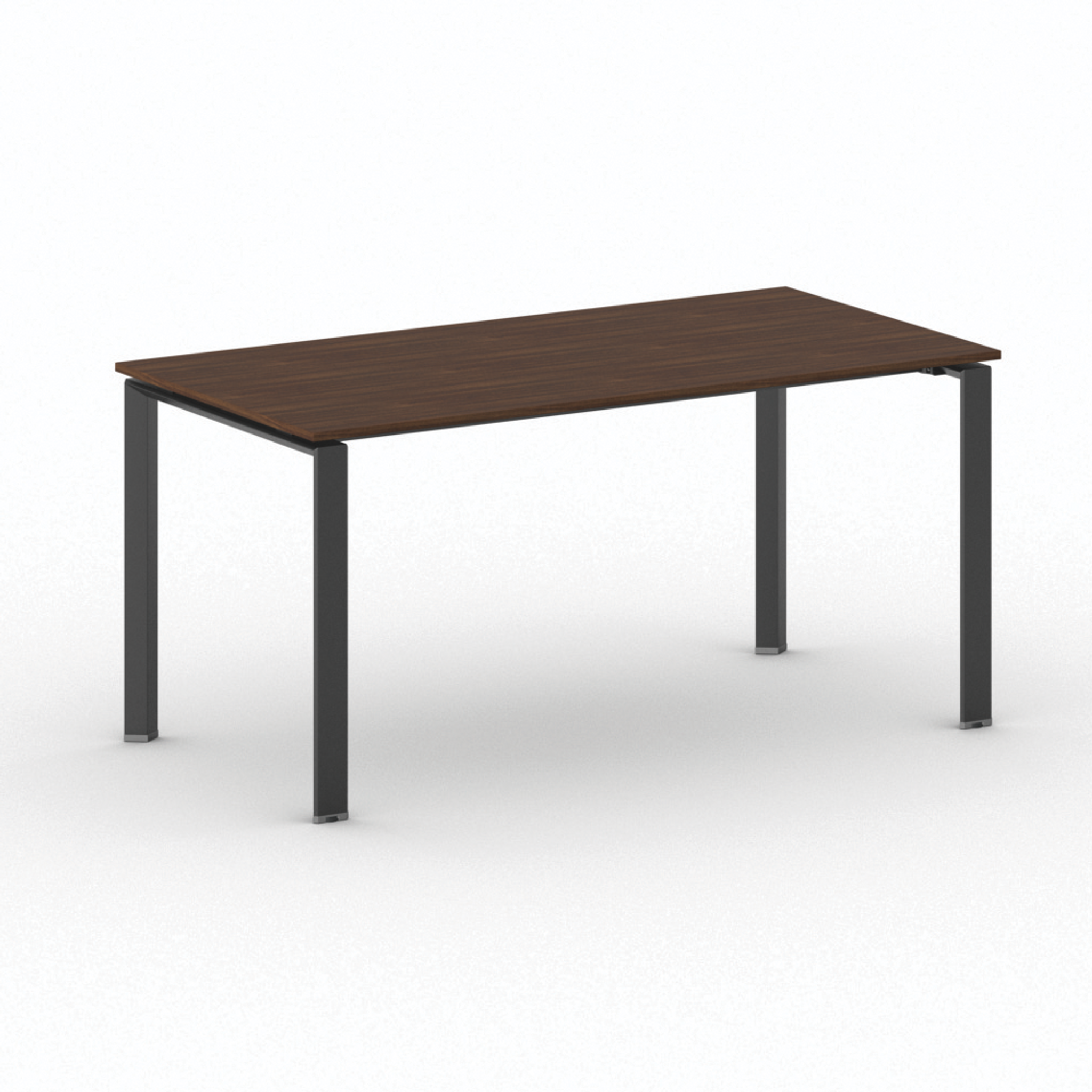 Konferenztisch PRIMO INFINITY 160x80 cm, schwarzes Metallgestell, Nussbaum