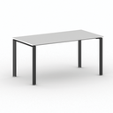 Konferenztisch PRIMO INFINITY 160x80 cm, schwarzes Metallgestell, weiß