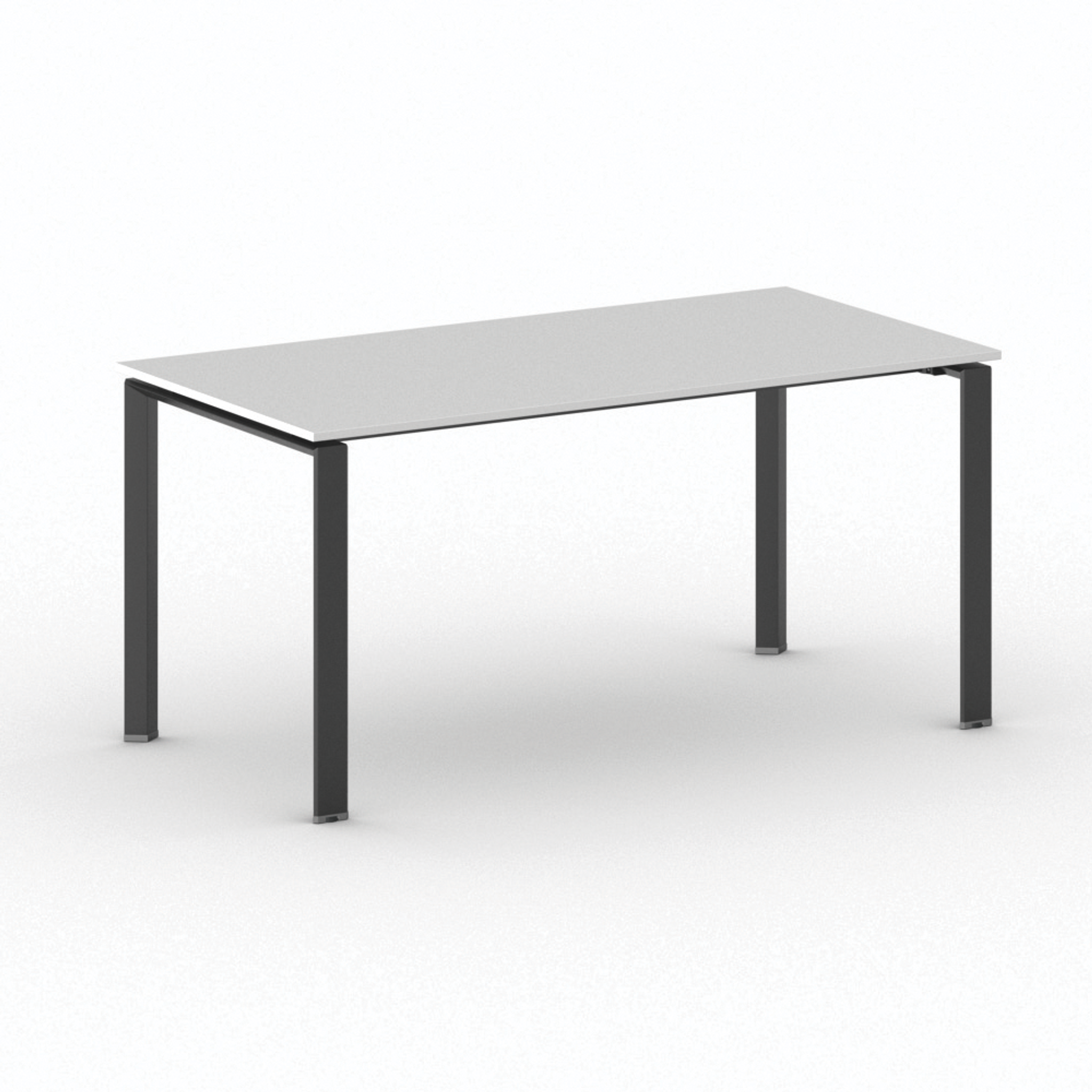 Konferenztisch PRIMO INFINITY 160x80 cm, schwarzes Metallgestell, weiß