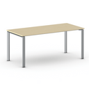 Konferenztisch PRIMO INFINITY 180x90 cm, graues Metallgestell, Birke