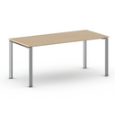 Konferenztisch PRIMO INFINITY 180x90 cm, graues Metallgestell, Buche