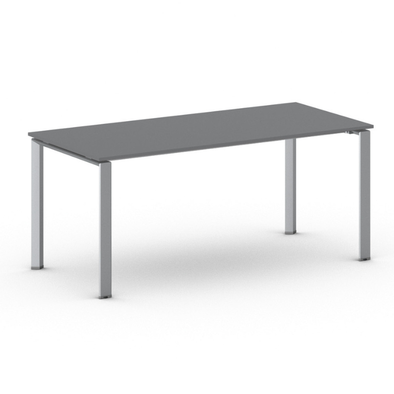 B2B Partner Konferenztisch PRIMO INFINITY 180x90 cm, graues Metallgestell, Graphit