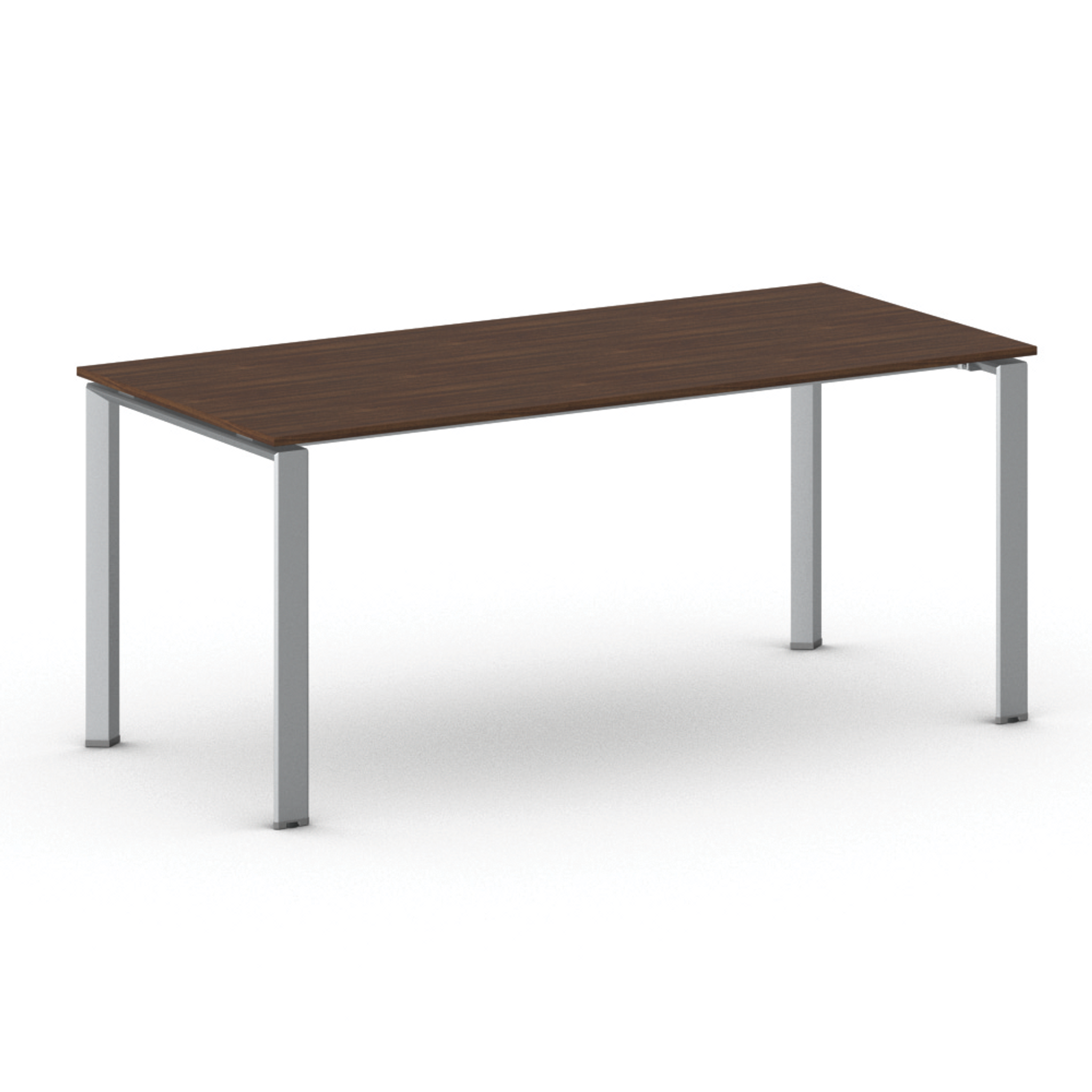 Konferenztisch PRIMO INFINITY 180x90 cm, graues Metallgestell, Nussbaum