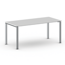 Konferenztisch PRIMO INFINITY 180x90 cm, graues Metallgestell, weiß