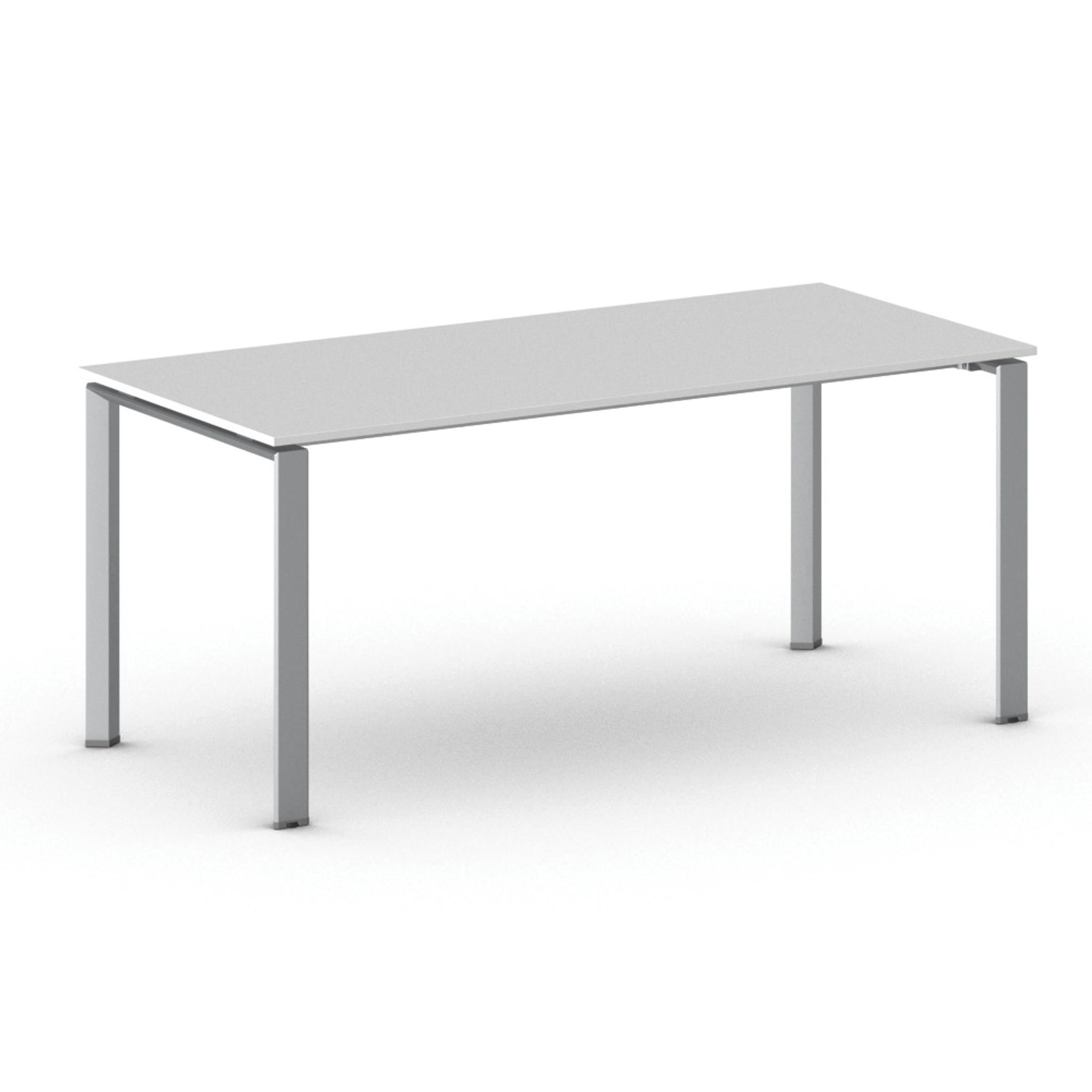 Konferenztisch PRIMO INFINITY 180x90 cm, graues Metallgestell, weiß