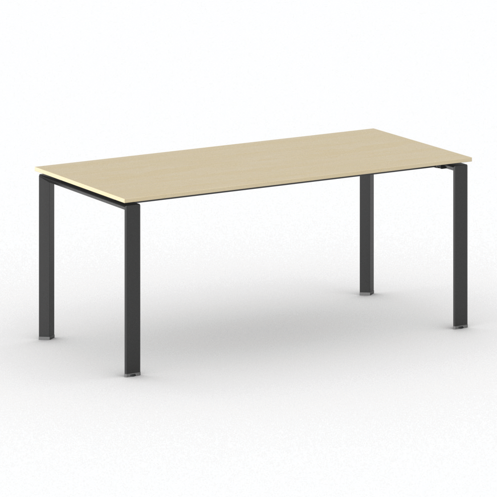 B2B Partner Konferenztisch PRIMO INFINITY 180x90 cm, schwarzes Metallgestell, Birke