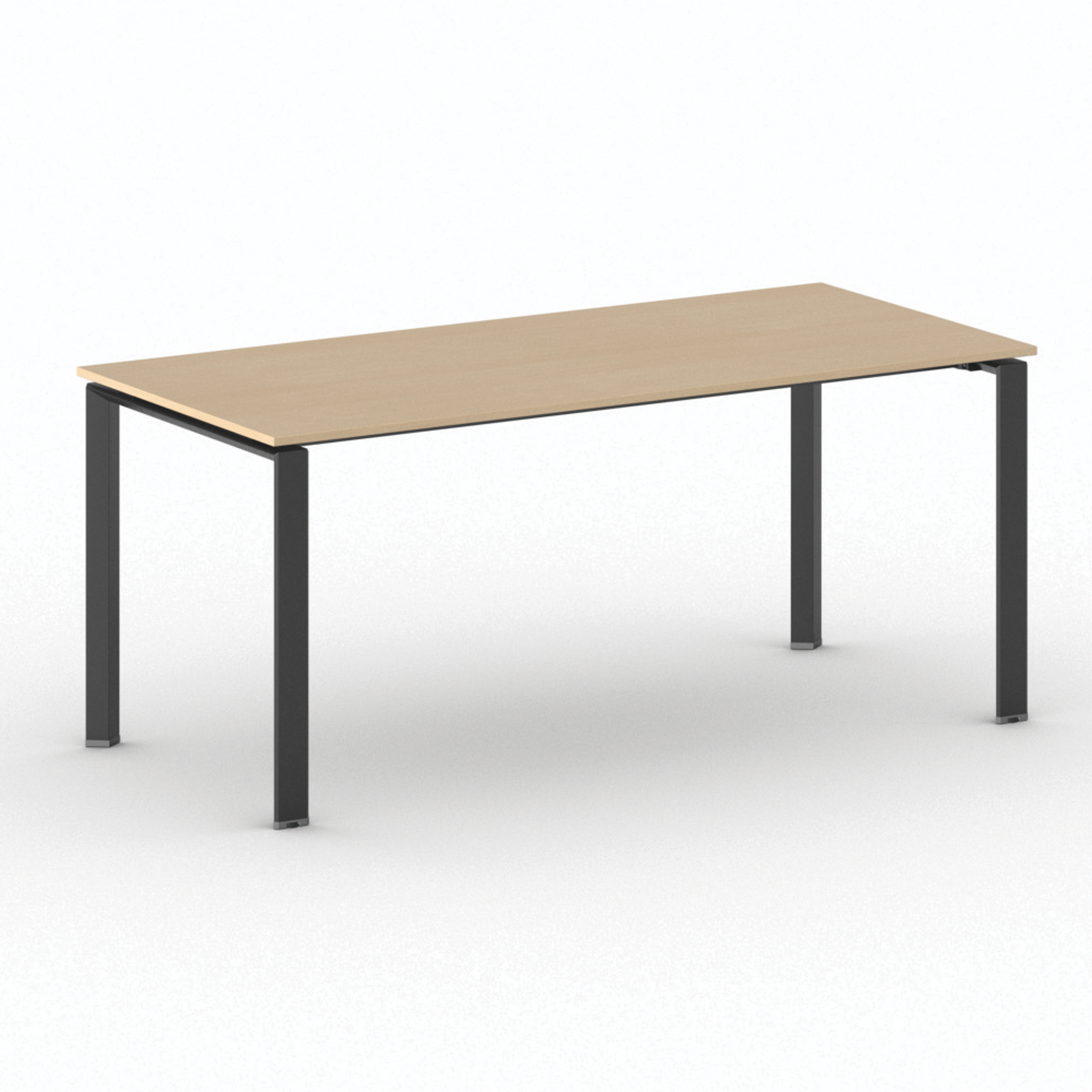 Konferenztisch PRIMO INFINITY 180x90 cm, schwarzes Metallgestell, Buche