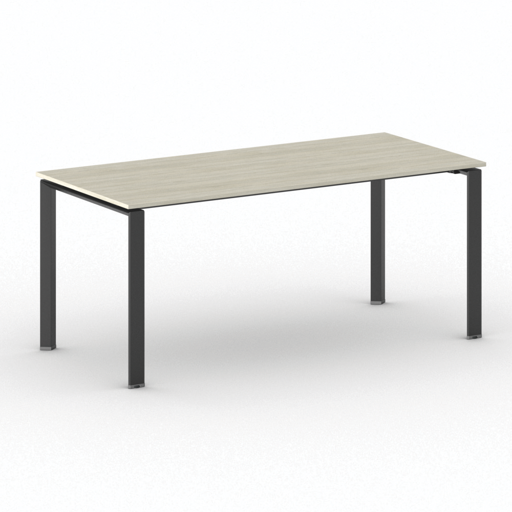 B2B Partner Konferenztisch PRIMO INFINITY 180x90 cm, schwarzes Metallgestell, Eiche natur