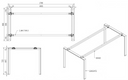 Konferenztisch PRIMO INFINITY 180x90 cm, schwarzes Metallgestell, Eiche natur
