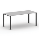 Konferenztisch PRIMO INFINITY 180x90 cm, schwarzes Metallgestell, grau