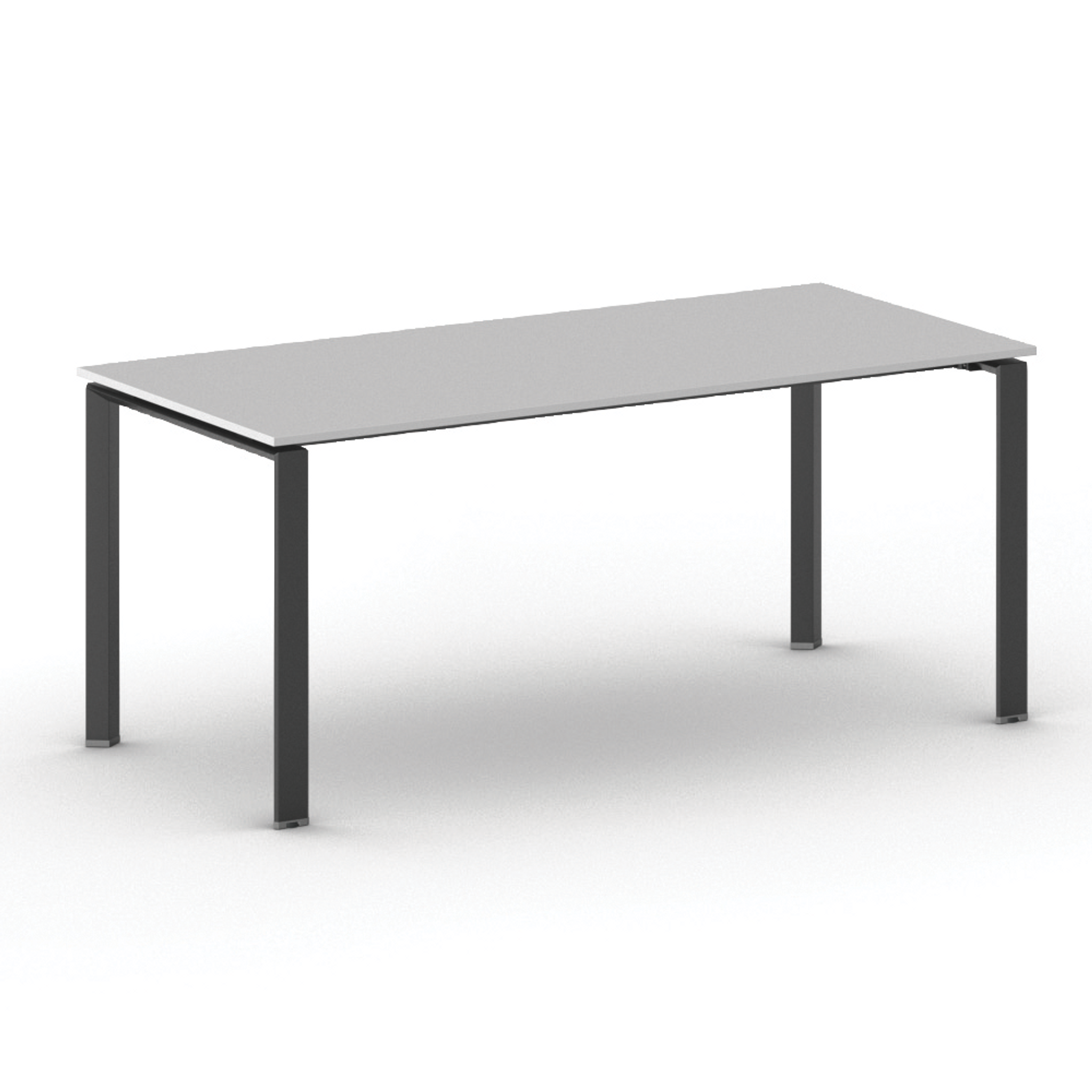 Konferenztisch PRIMO INFINITY 180x90 cm, schwarzes Metallgestell, grau